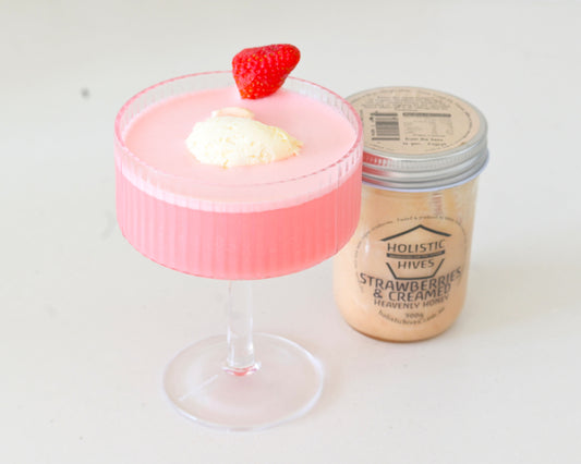 Strawberries & Cream Cocktail with Holistic Hives Honey