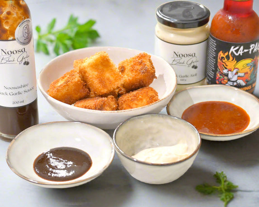 Haloumi Bites with Trio Dipping Sauce for Hampers.