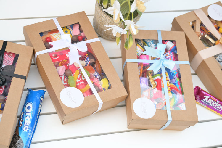 Gift Boxs with signature gift box packaging, ribbon and bow - Chocolate and lolly boxes