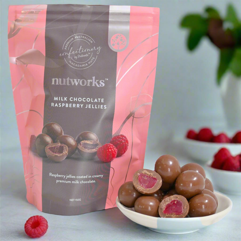 Nutworks Milk Chocolate Coated Raspberry Jellies