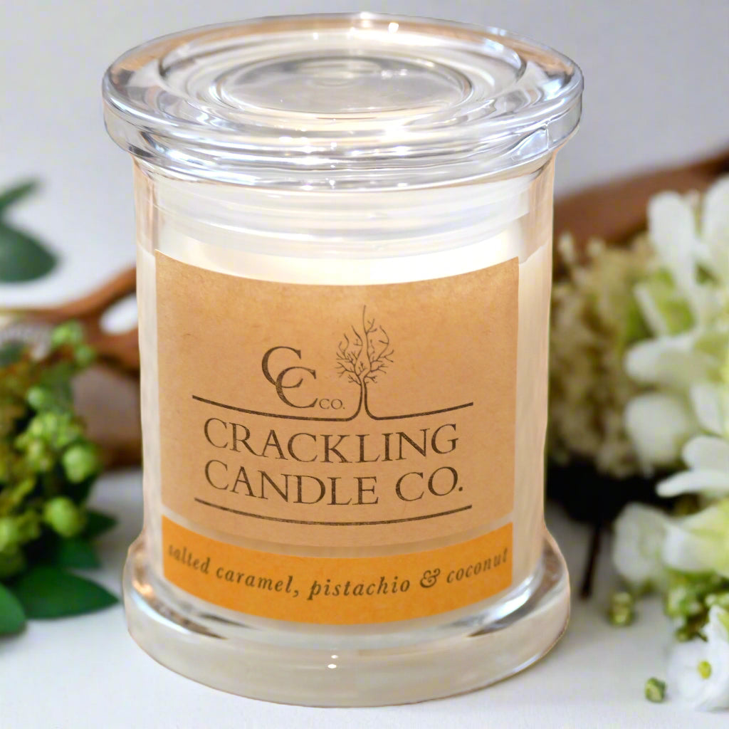Crackling Candle Co Salted Caramel Pistachio and Coconut