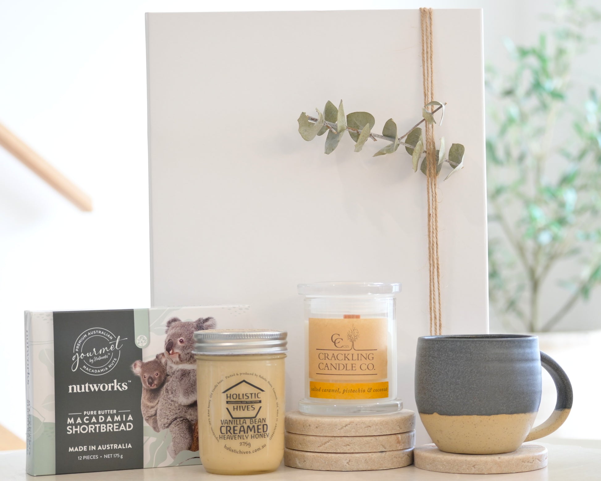 Hamper for Coffee Lovers and Morning | Coffee Mug Candle Honey and Shortbread