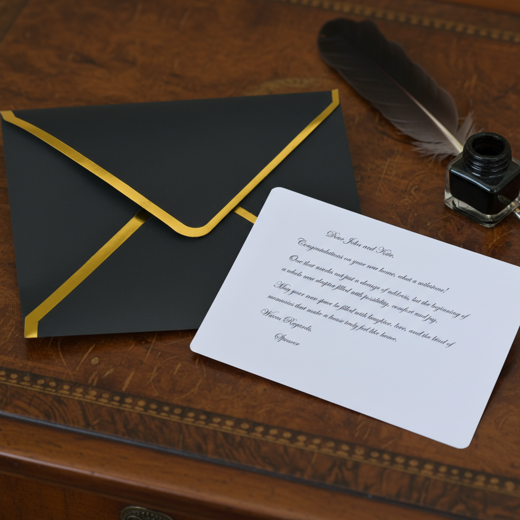 Custom Letter with Black & Gold Envelope
