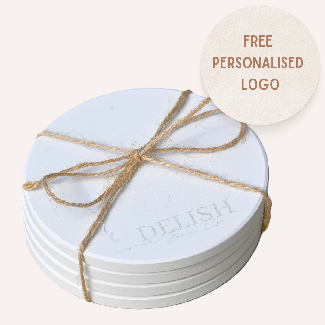 Porcelain Coasters Round (4 Pack) - Delish Box Co