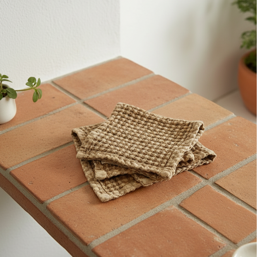 Pure Organic Cotton Wash Cloth - Light Rust